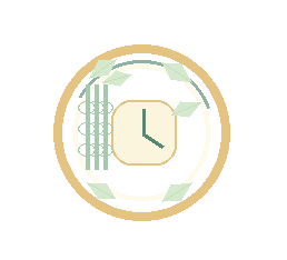 Decorative bamboo halo clock line art