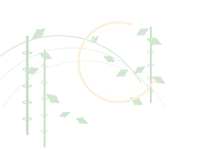 Decorative bamboo leaf and halo line art