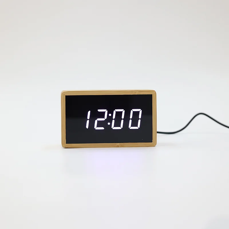 1294 Bamboo LED Desk Clock product view 2
