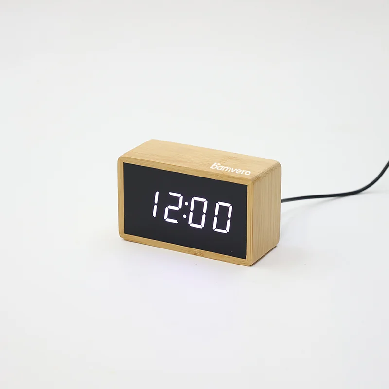 1294 Bamboo LED Desk Clock product view 5