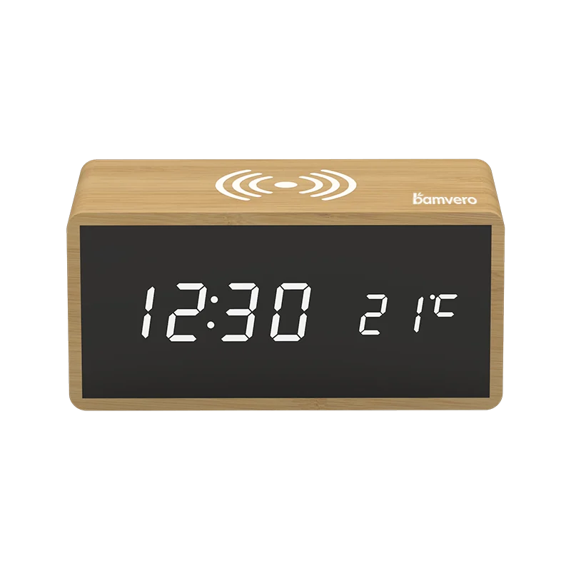 1299 Bamboo Wireless Charging Clock product view 5