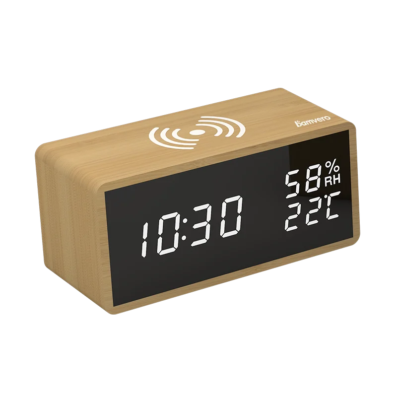 1502 Bamboo Wireless Charging Clock product view 4