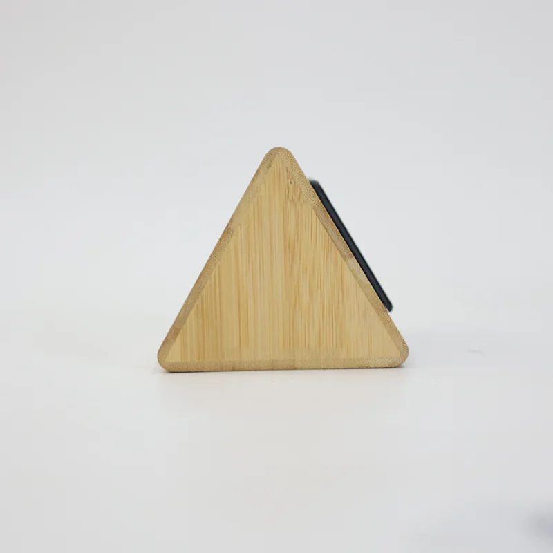 1502 Bamboo Triangular LED Clock product view 3