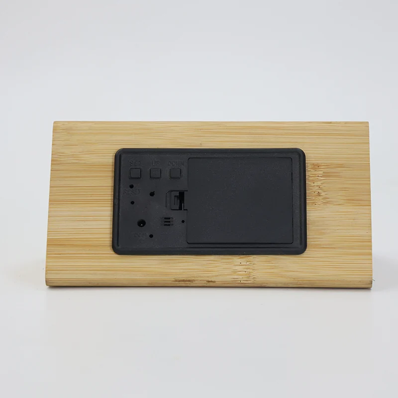 1502 Bamboo Triangular LED Clock product view 4