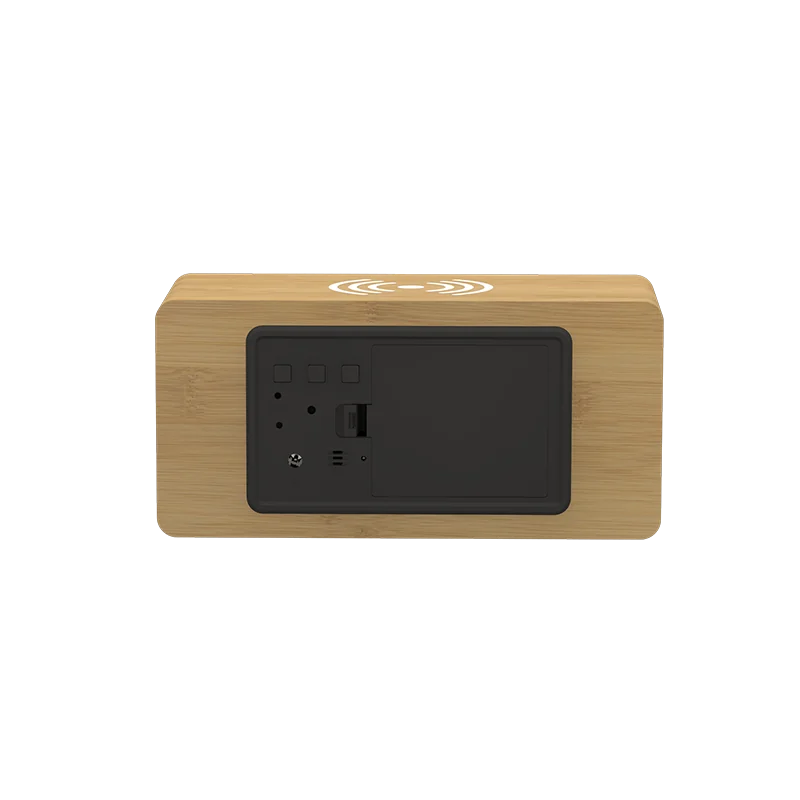 1609 Eco Bamboo Wireless Charging Clock product view 2
