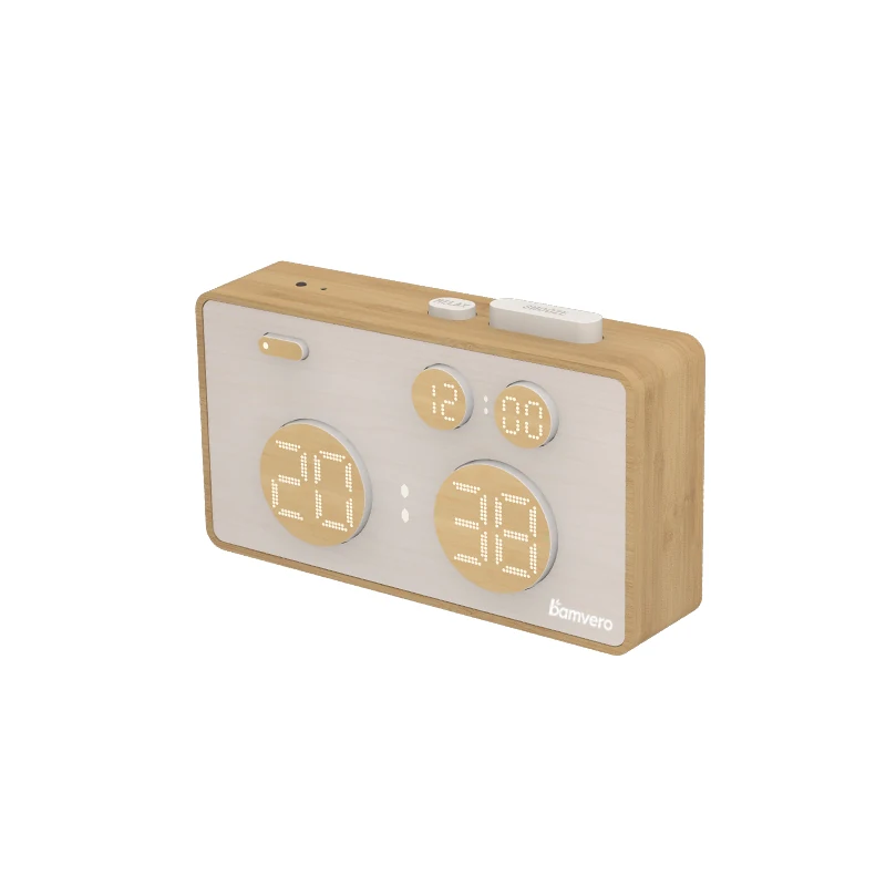 1916 Bamboo Push-Button Alarm Clock product view 2