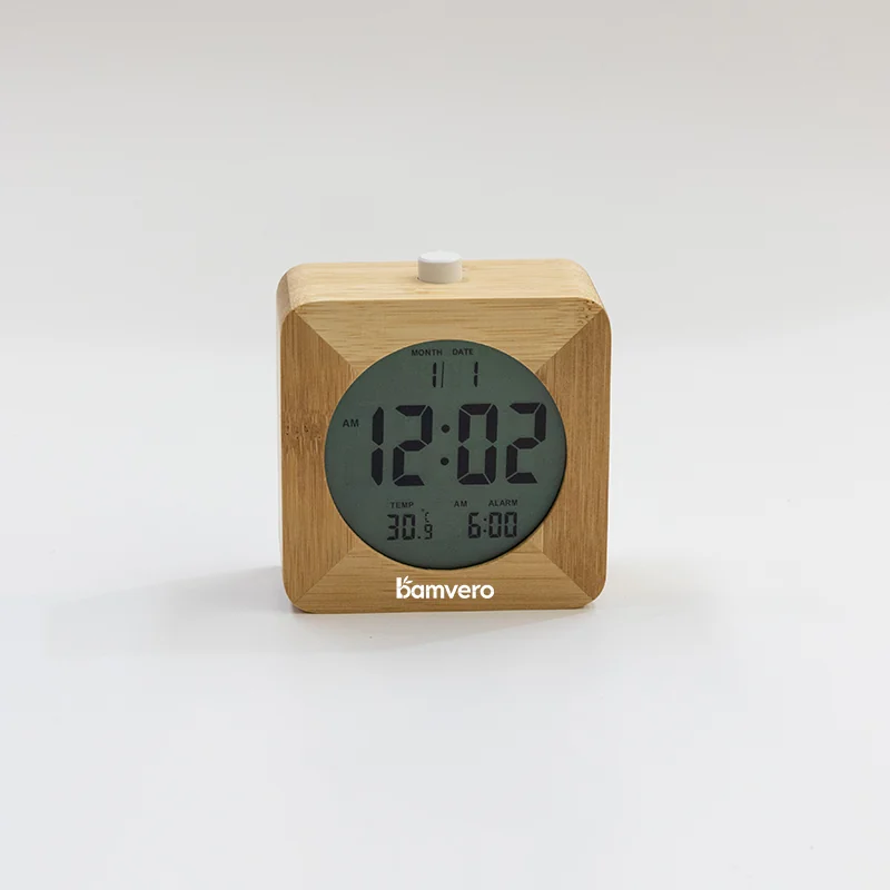 2106 Bamboo LCD Temperature Clock product view 5