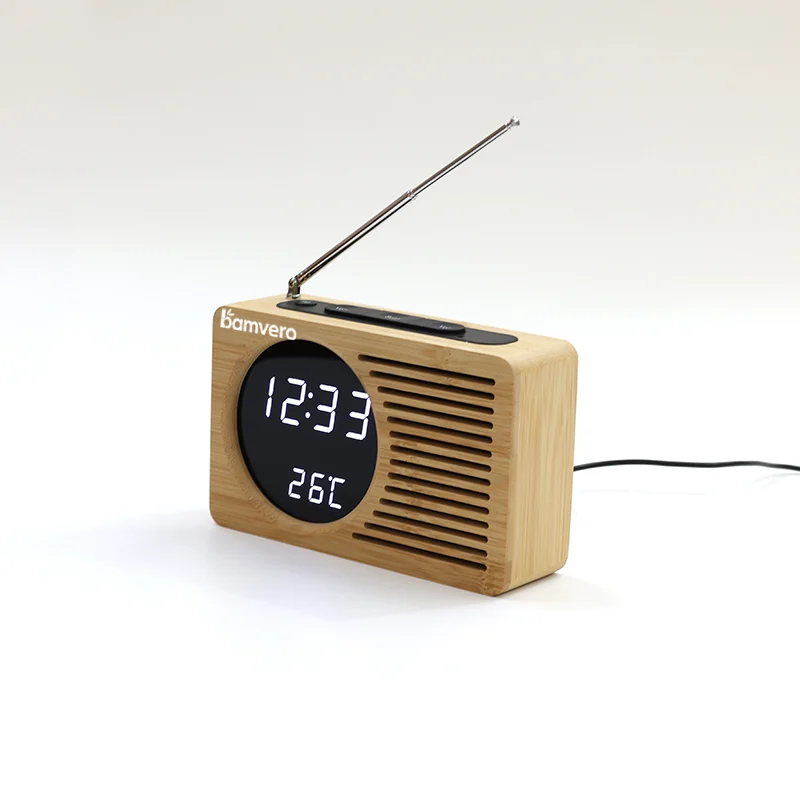 2602 Bamboo Radio Alarm Clock product view 2
