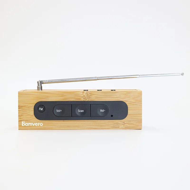 2609B Bamboo FM Radio Alarm Clock product view 2