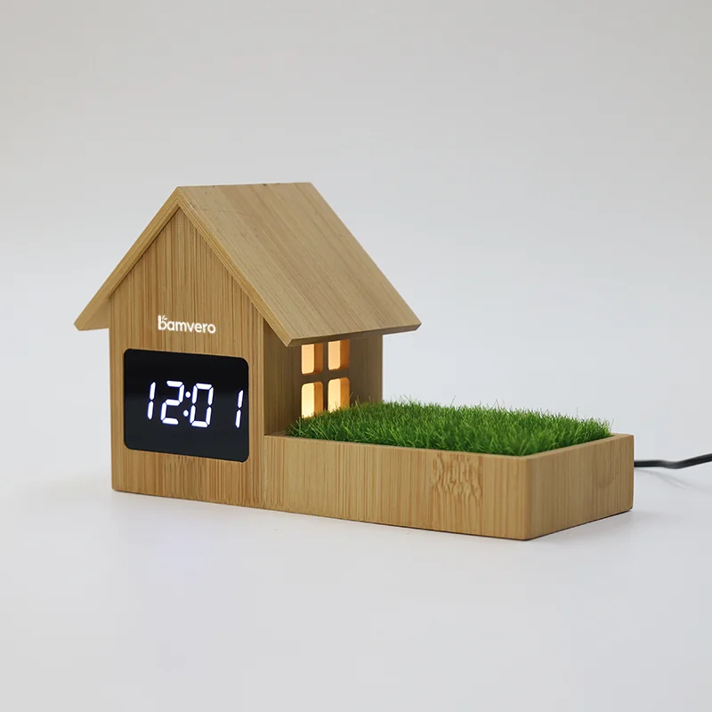 F101 Bamboo House Ambient Light Clock product view 2
