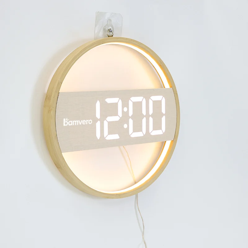 G218A Bamboo Fabric Wall Clock product view 2