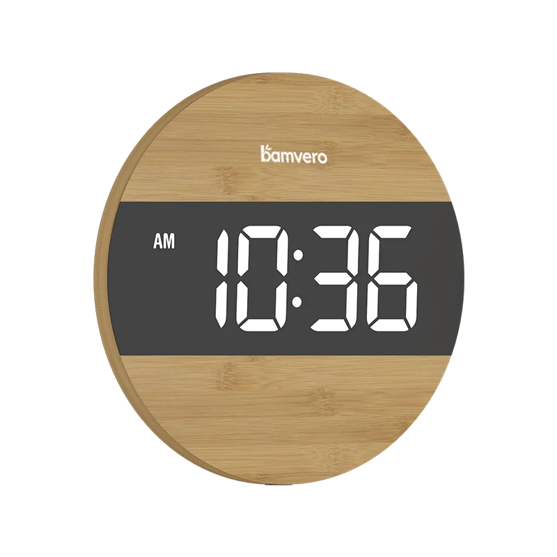 G218D Bamboo Round LED Wall Clock product view 2