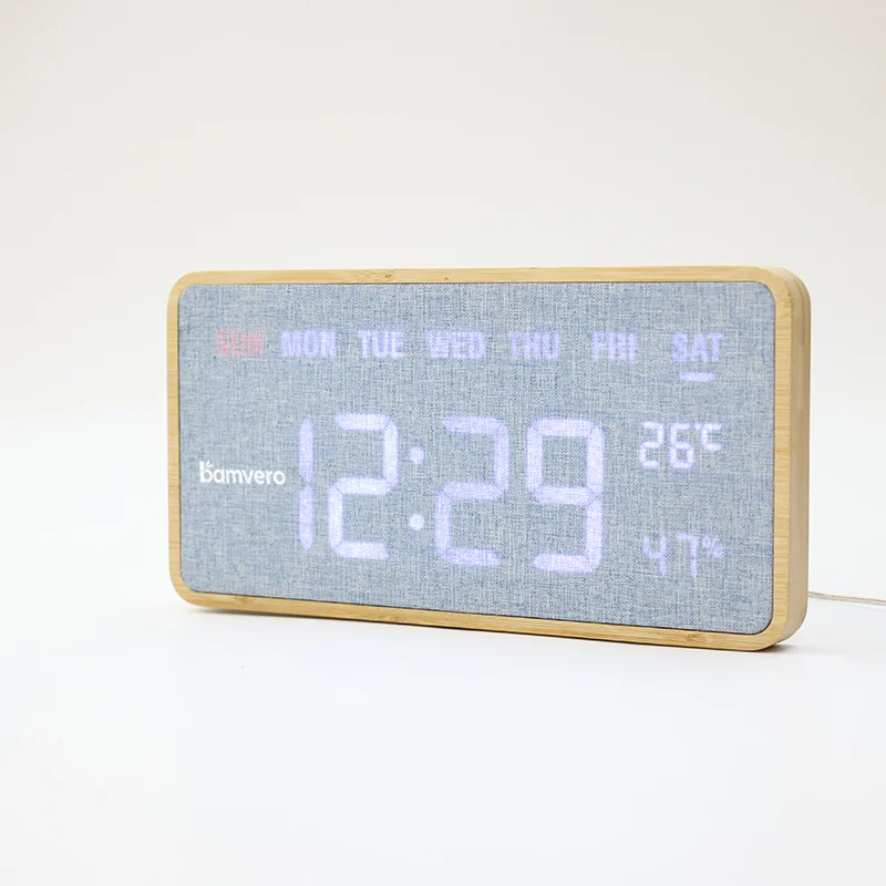 G290 Rectangular Bamboo Fabric Wall Clock product view 2
