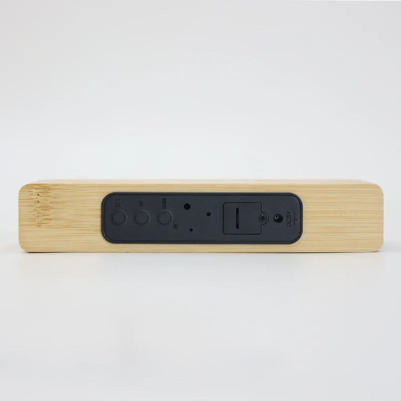 W101 Bamboo Wireless Charging Clock product view 3