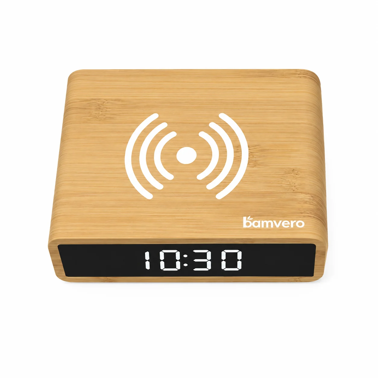 W102 Bamboo Wireless Charging Clock product view 4