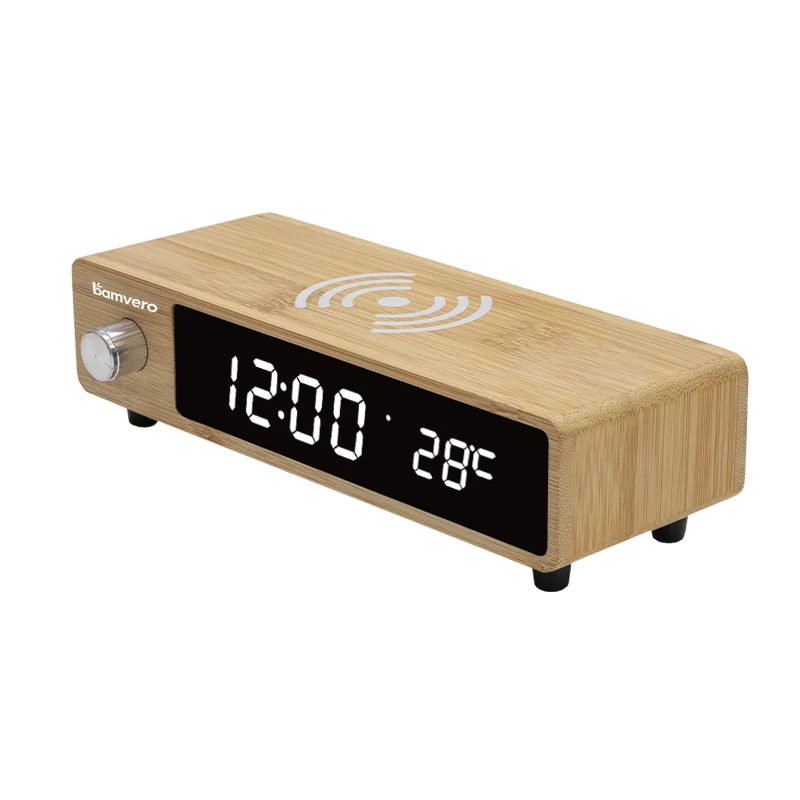 W106 Bamboo Wireless Charging Clock product view 5