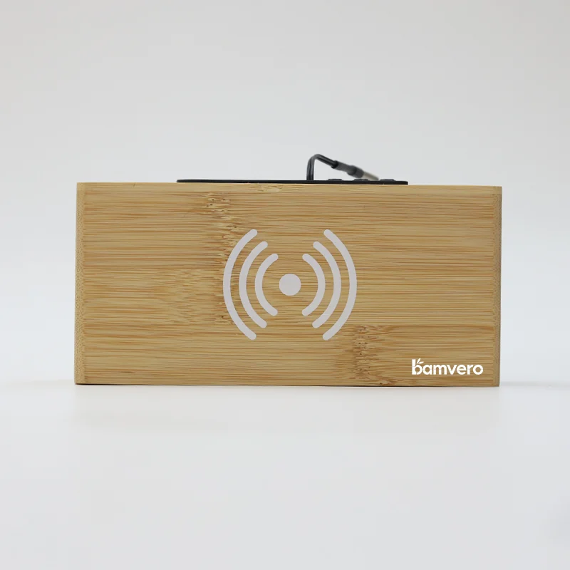W109 Bamboo Wireless Charging Clock product view 5