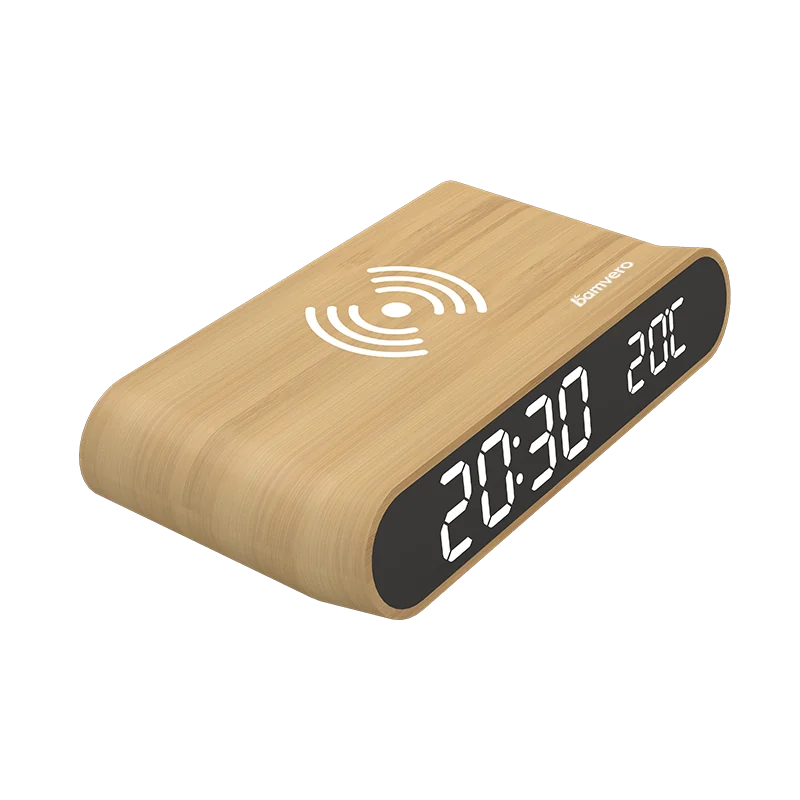 W111 Bamboo Wireless Charging Clock product view 4
