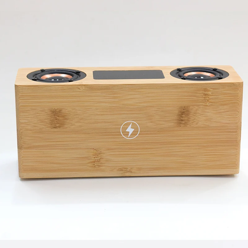 Y120 Bamboo Wireless Charging Speaker Clock product view 3