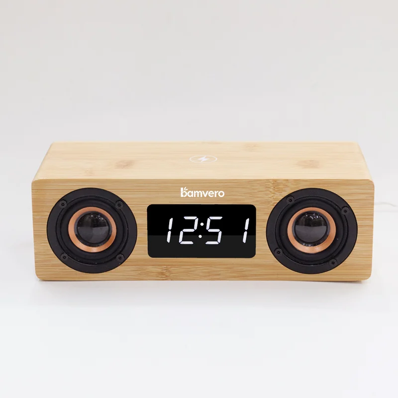 Y120 Bamboo Wireless Charging Speaker Clock product view 5