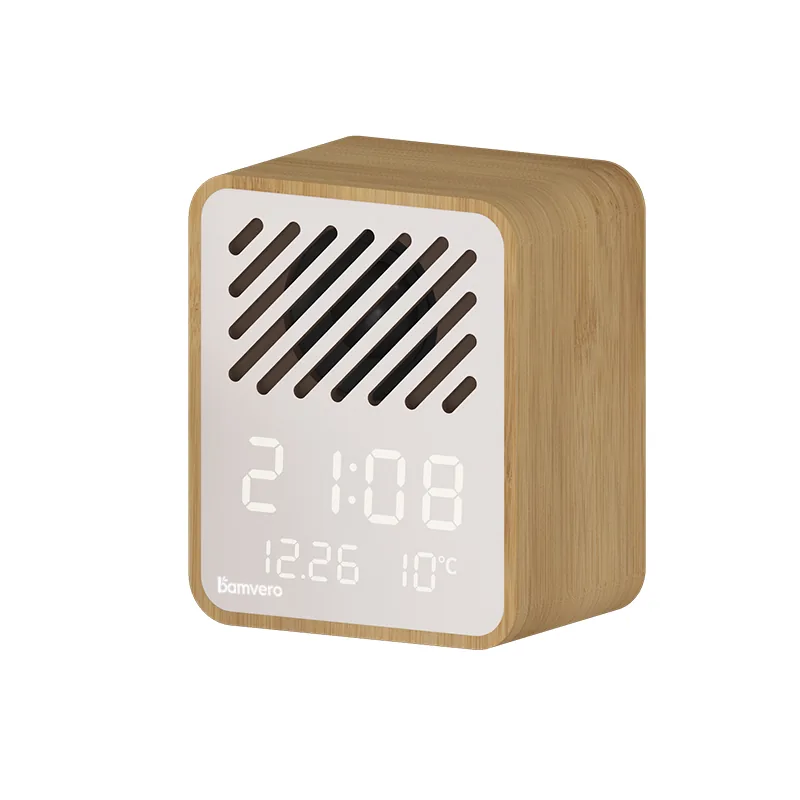Y130-1 Bamboo Bluetooth Speaker Alarm Clock product view 2