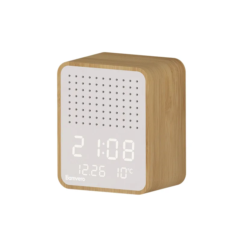 Y130-2 Bamboo Bluetooth Speaker Alarm Clock product view 2